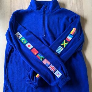 World Flags 1/4 Zip Fleece Hoodie